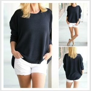 Relaxed Lightweight Sweater in Black